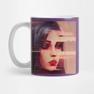 Baffled - Glitch Art Porttrait Mug